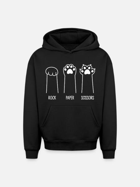 Roche Papier Ciseaux - Sweat à capuche unisexe oversize épais SPREAD - noir