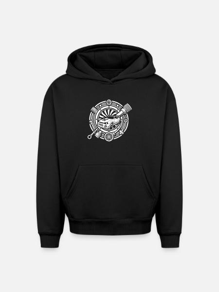 Auto Tuning Logo - Oversized Heavyweight Unisex Hoodie - Schwarz