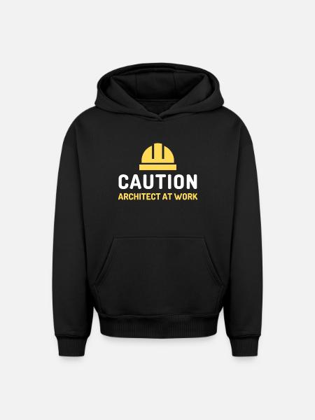 architect at work - Oversized Heavyweight Unisex Hoodie - black