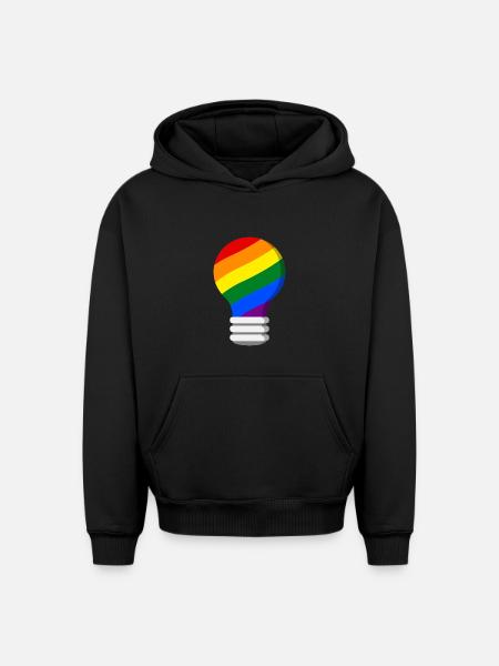 Gay Pride - Oversized Heavyweight Unisex Hoodie - black
