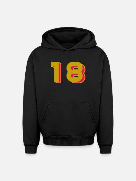 18 - Oversized Heavyweight Unisex Hoodie - black