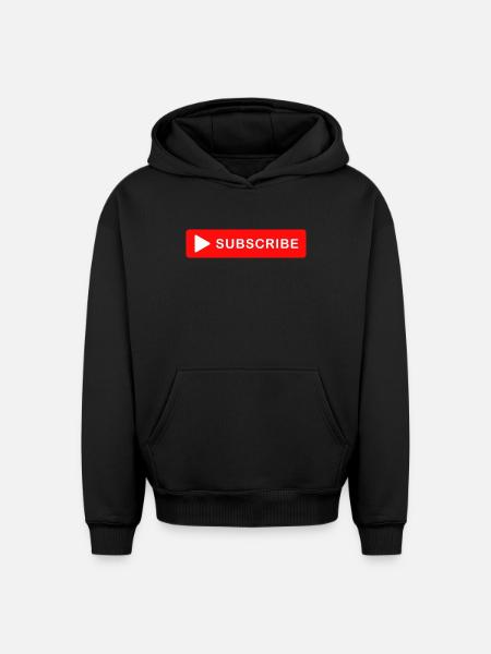 Subscribe Button Click Icon Design - Oversized Heavyweight Unisex Hoodie - black