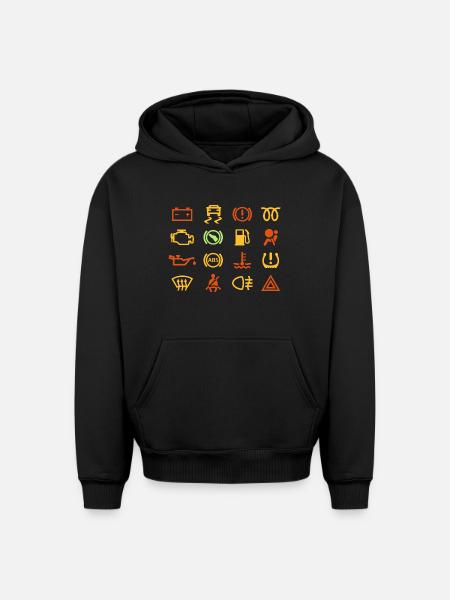 Car indicator lights - Oversized Heavyweight Unisex Hoodie - black