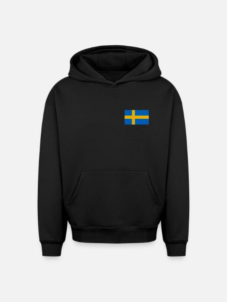 Schweden Flagge - Oversized Heavyweight Unisex Hoodie - Schwarz