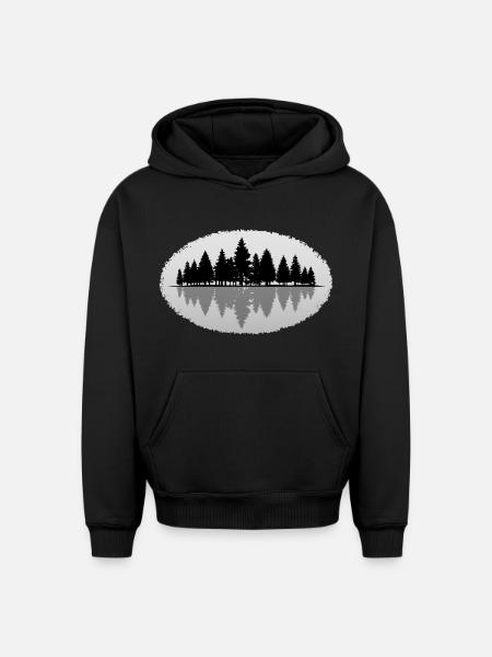 Wald Forest - Oversized Heavyweight Unisex Hoodie - Schwarz