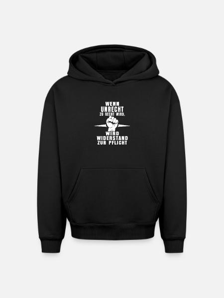 Devoir de rébellion - Sweat à capuche unisexe oversize épais SPREAD - noir