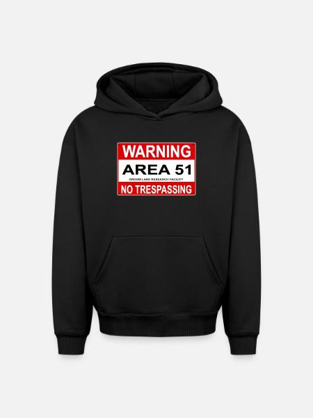 AREA 51 Shield - Oversized Heavyweight Unisex Hoodie - black