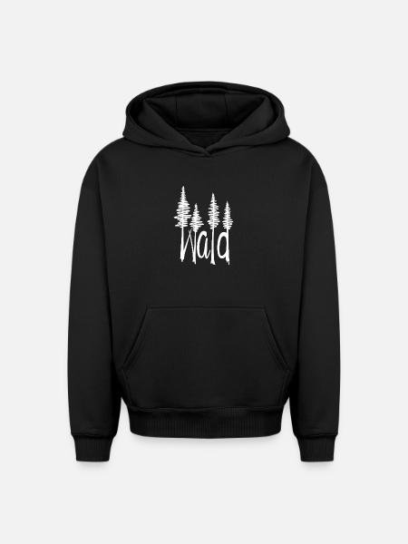 Wald - Oversized Heavyweight Unisex Hoodie - Schwarz