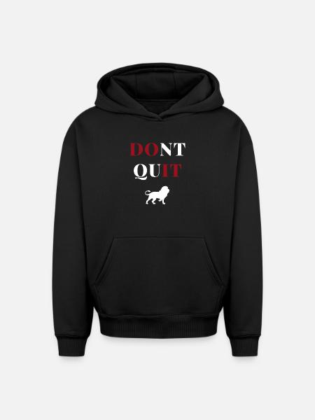 don't quit lion heart - Oversized Heavyweight Unisex Hoodie - black