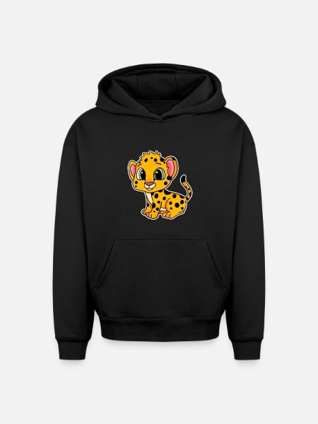 Bébé guépard - Sweat à capuche unisexe oversize épais SPREAD - noir