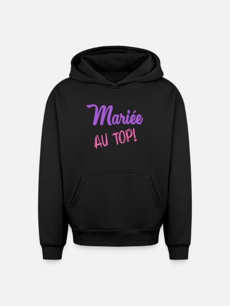 FUTURE MARIEE. EVJF - Sweat à capuche unisexe oversize épais SPREAD - noir