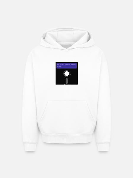 floppy disk - Oversized Heavyweight Unisex Hoodie - white