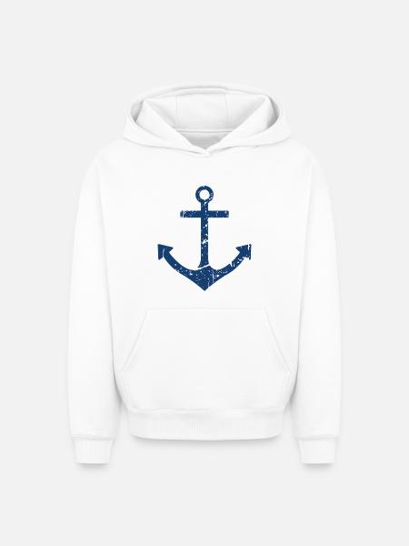 Ancre - Sweat à capuche unisexe oversize épais SPREAD - blanc