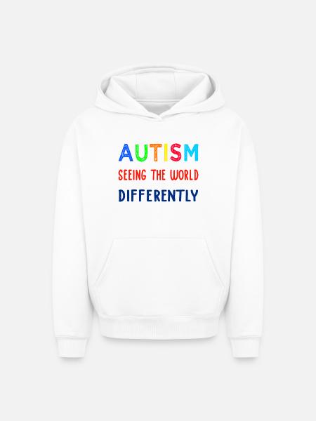 Autism Seeing Differently - Oversized Heavyweight Unisex Hoodie - white