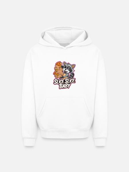 Tranche, Tranche, Bébé - Sweat à capuche unisexe oversize épais SPREAD - blanc