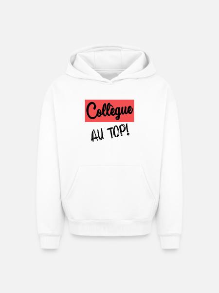 COLLEAGUE. START. RETIREMENT - Oversized Heavyweight Unisex Hoodie - white