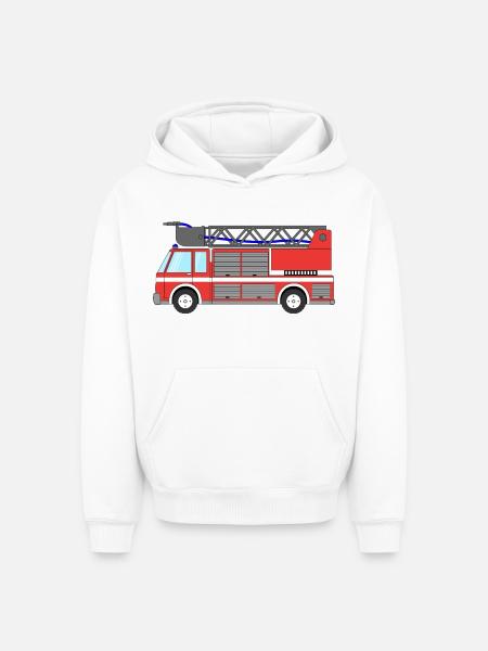 Fire engine Fire engine - Oversized Heavyweight Unisex Hoodie - white