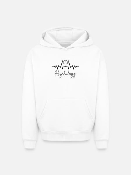 psychologue - Sweat à capuche unisexe oversize épais SPREAD - blanc