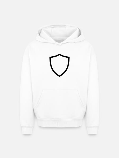 shield icon logo shape security - Oversized Heavyweight Unisex Hoodie - white