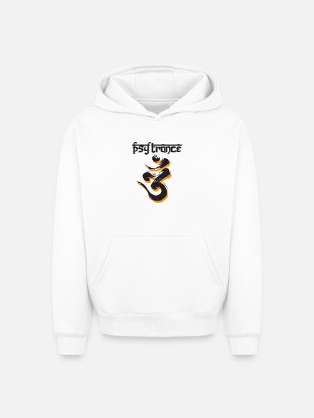 PsyTrance - Sweat à capuche unisexe oversize épais SPREAD - blanc