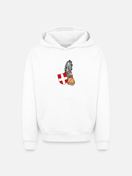Vienna Panorama - Oversized Heavyweight Unisex Hoodie - white