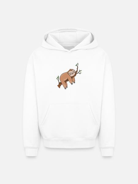 Faultier - Oversized Heavyweight Unisex Hoodie - Weiß