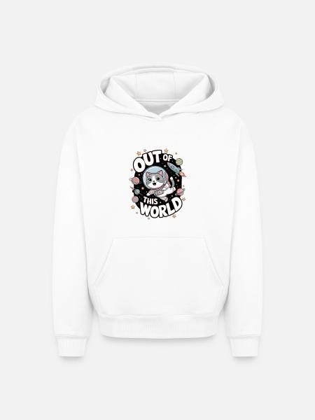 Out Of This World - Oversized Heavyweight Unisex Hoodie - white