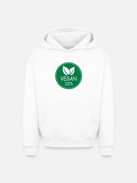 vegan 100% - Oversized Heavyweight Unisex Hoodie - Weiß