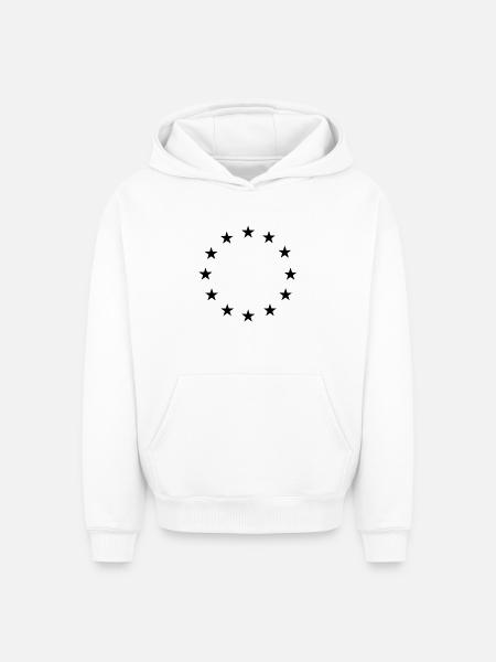 Star Circle Logo - Oversized Heavyweight Unisex Hoodie - white