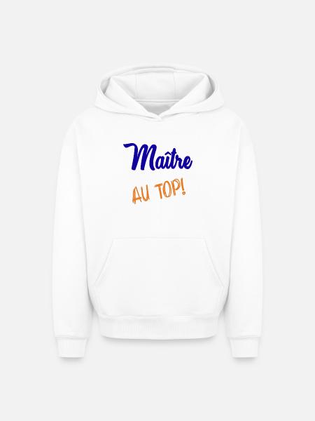 MAITRE - Sweat à capuche unisexe oversize épais SPREAD - blanc