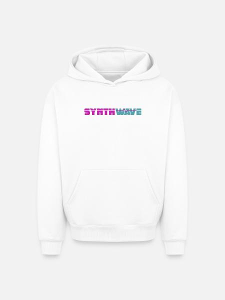 Synthwave - Oversized Heavyweight Unisex Hoodie - Weiß