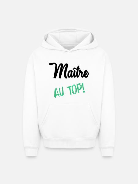MAITRE. MAÎTRESSE. MERCI - Sweat à capuche unisexe oversize épais SPREAD - blanc