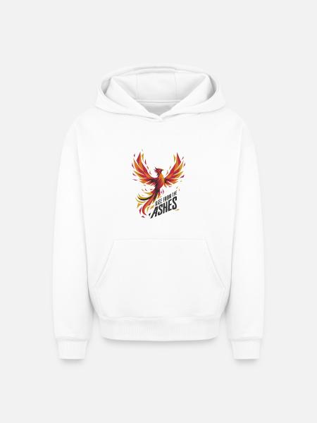 Rise From The Ashes - Oversized Heavyweight Unisex Hoodie - white