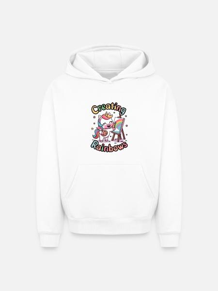 Creating Rainbows - Oversized Heavyweight Unisex Hoodie - white
