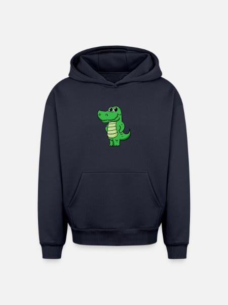 crocodile - Oversized Heavyweight Unisex Hoodie - navy