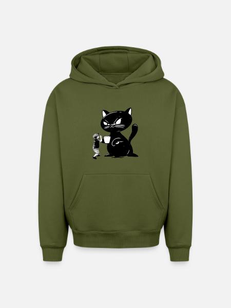 Katze - Oversized Heavyweight Unisex Hoodie - Khaki