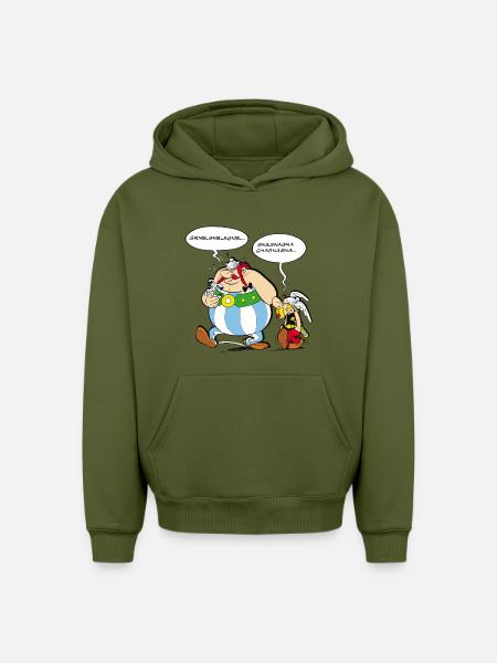 Asterix & Obelix Speach bubbles - Oversized Heavyweight Unisex Hoodie - khaki