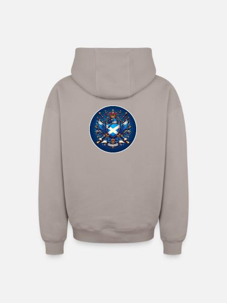 Scotland Logo - Oversized Heavyweight Unisex Zip Hoodie - taupe