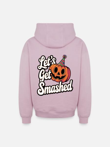 Let's Get Smashed - Oversized Heavyweight Unisex Zip Hoodie - dusky pink