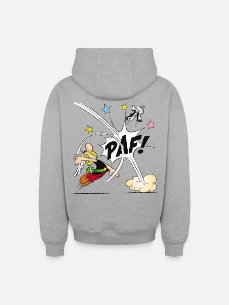 Asterix & Obelix - Asterix fist - Oversized Heavyweight Unisex Zip Hoodie - heather grey