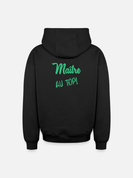 MASTER - Oversized Heavyweight Unisex Zip Hoodie - black