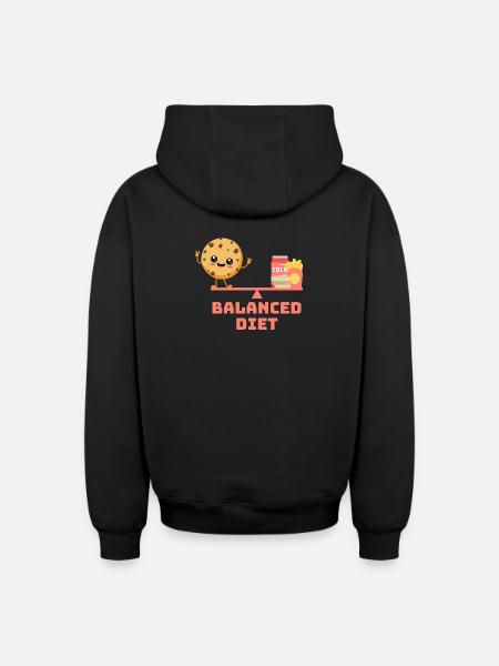 équilibré cookie fastfood Régime - Sweat à capuche unisexe zippé oversize épais SPREAD - noir