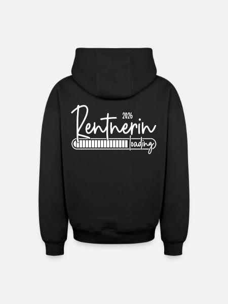 Rentnerin 2026 Loading - Oversized Heavyweight Unisex Zip Hoodie - Schwarz