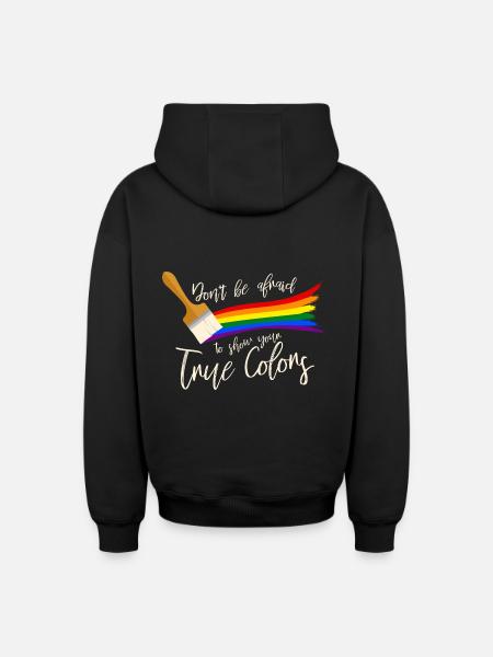 Gay Pride - Oversized Heavyweight Unisex Zip Hoodie - black