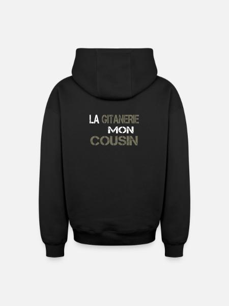 La gitanerie mon cousin - Sweat à capuche unisexe zippé oversize épais SPREAD - noir
