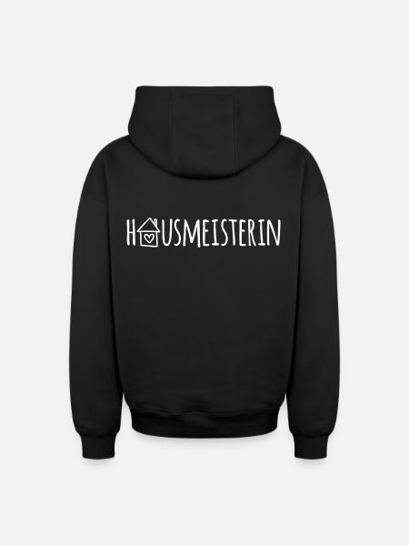 Hausmeisterin - Oversized Heavyweight Unisex Zip Hoodie - Schwarz