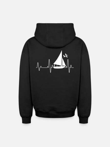 Segeln - Oversized Heavyweight Unisex Zip Hoodie - Schwarz