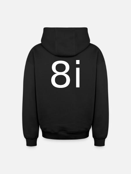 8i - Oversized Heavyweight Unisex Zip Hoodie - Schwarz