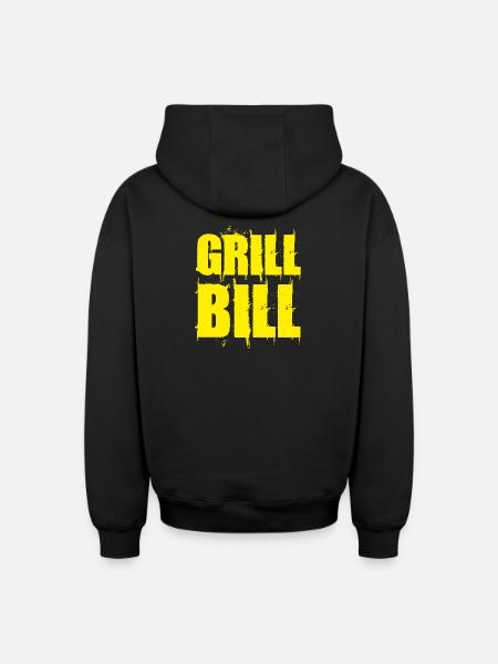 BBQ Bill - Oversized Heavyweight Unisex Zip Hoodie - black