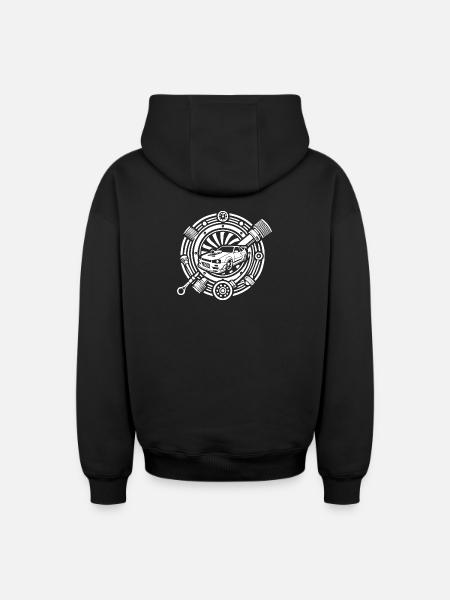 Auto Tuning Logo - Oversized Heavyweight Unisex Zip Hoodie - Schwarz